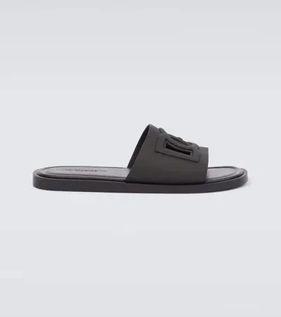 Dolce & Gabbana Dg Cutout Slides In Black