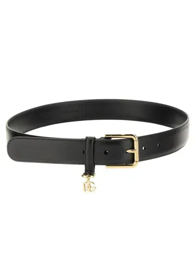 Dolce & Gabbana Dg Logo Belt In Black