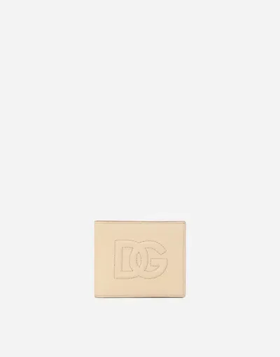 Dolce & Gabbana Dg Logo Bifold Wallet In Beige