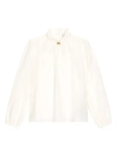 Dolce & Gabbana Kids' Dg Logo Blouse In White