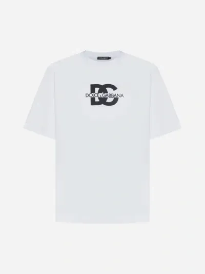 Dolce & Gabbana Dg Logo Print T-shirt In Optic White