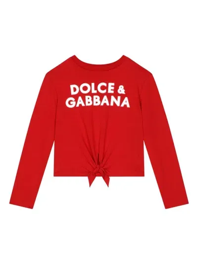 Dolce & Gabbana Kids' Dg Logo T-shirt In Red