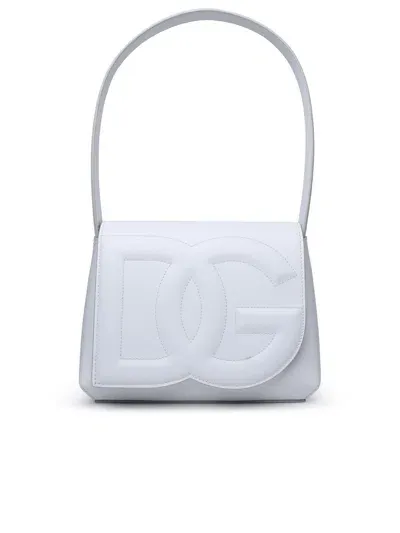 Dolce & Gabbana Dg White Calf Leather Shoulder Bag In Bianco