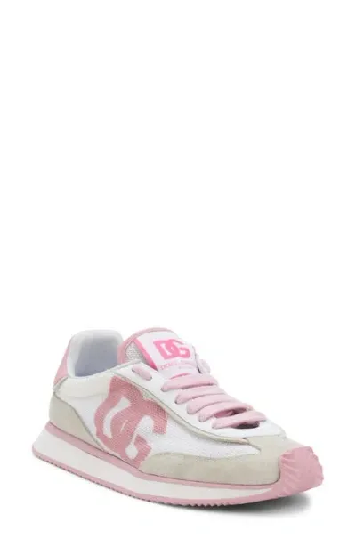 Dolce & Gabbana Dolce&gabbana Dg Cushion Sneaker In Bianco/rosa