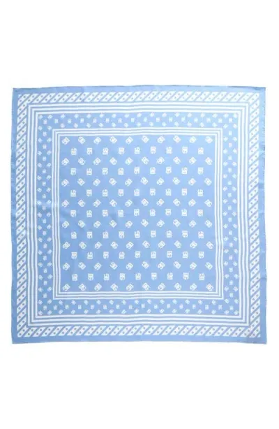 Dolce & Gabbana Dolce&gabbana Dg Logo Print Silk Square Scarf In Light Blue