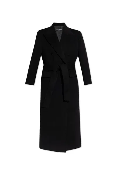 Dolce & Gabbana Cashmere Coat In Black