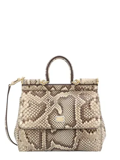 Dolce & Gabbana Embossed Medium Sicily Handbag In Multi