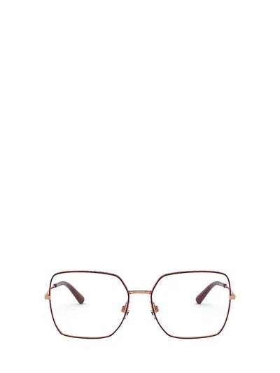 Dolce & Gabbana Eyewear Eyeglasses In Pink Gold / Bordeaux