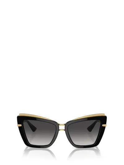 Dolce & Gabbana Double-layer Cat-eye Sunglasses In Black