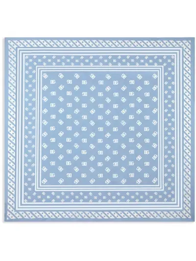 Dolce & Gabbana Foulard 90x90 St Dg In Zw Bianco Azzurro