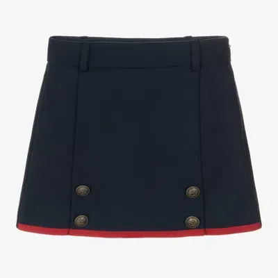 Dolce & Gabbana Kids' Girls Navy Blue Wool Skort