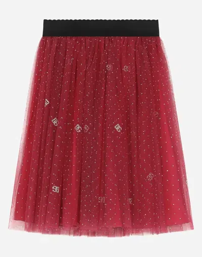 Dolce & Gabbana Glittery-print Tulle Skirt