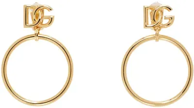 Dolce & Gabbana Gold 'dg' Logo Earrings In Zoo00 Oro