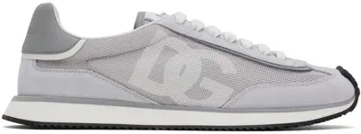 Dolce & Gabbana Dg Cushion Mixed-material Sneakers In Gris