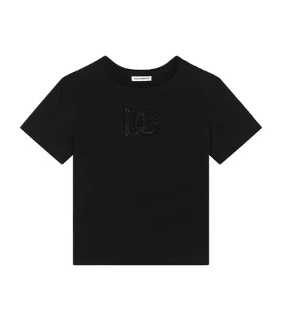 Dolce & Gabbana Kids' Cotton Logo-embellished T-shirt (8-12+ Years) In Black