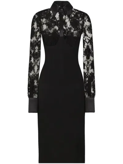 Dolce & Gabbana Lace Dress In Black