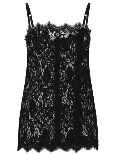 Dolce & Gabbana Lace Square-neck Camisole In Black