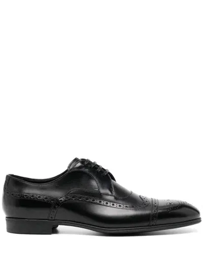 Dolce & Gabbana Leather Almond-toe Brogues In Black