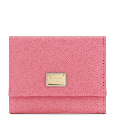 Dolce & Gabbana Leather Dauphine Flap Wallet In Gray