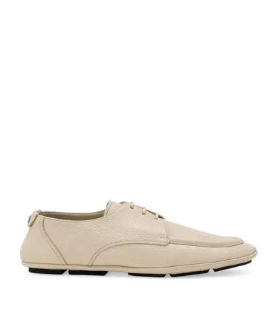 Dolce & Gabbana Leather Dg Millennials Derby Shoes In Beige