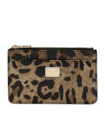 Dolce & Gabbana Leather Leopard Print Card Holder