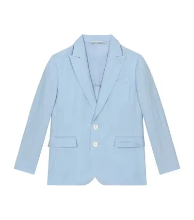 Dolce & Gabbana Kids' Linen Jacket In Blue