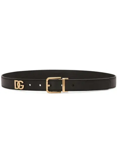 Dolce & Gabbana Loged Belt Accessories In Black