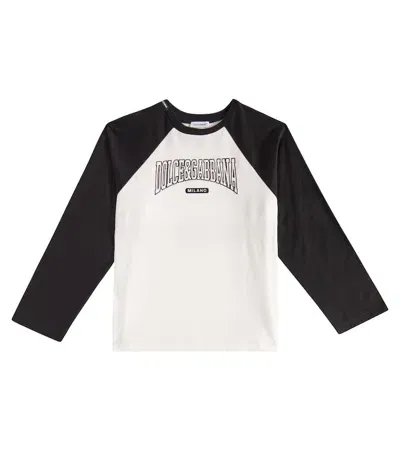 Dolce & Gabbana Kids' Logo Cotton T-shirt In White