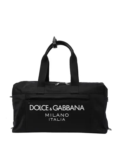 Dolce & Gabbana Logo Duffle Bag In Negro