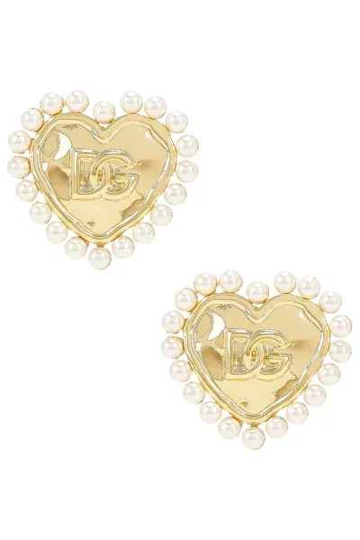 Dolce & Gabbana Logo Earrings In Gold