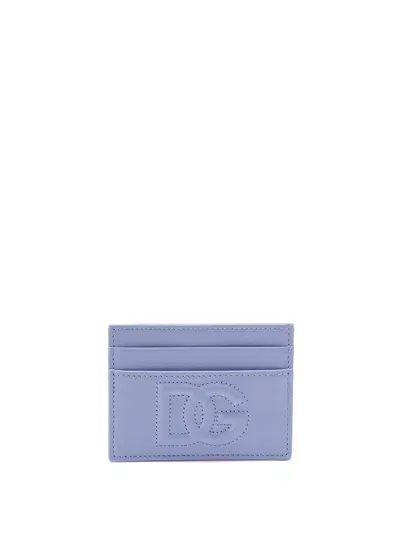 Dolce & Gabbana Logo-embossed Cardholder In Light Blue