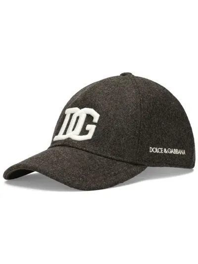 Dolce & Gabbana Logo-embroidered Baseball Cap In Grey