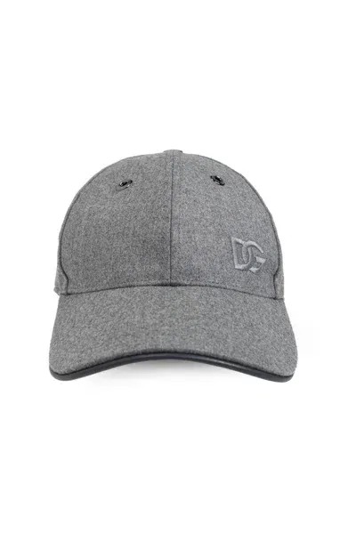 Dolce & Gabbana Logo Embroidered Baseball Cap In Grey