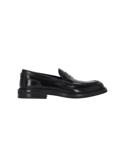 Dolce & Gabbana Logo Loafers In Black  