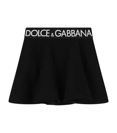 Dolce & Gabbana Kids' Logo Mini Skirt In Black