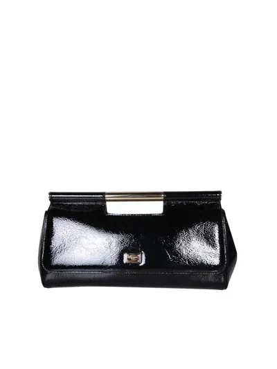 Dolce & Gabbana Logo Plaque Clutch Bag In Black