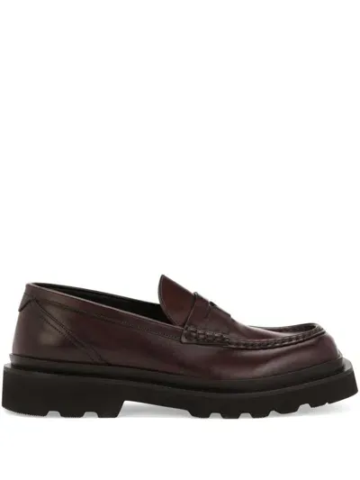 Dolce & Gabbana Logo Sole Loafers In Red