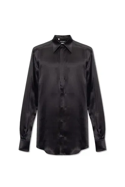 Dolce & Gabbana Long-sleeved Shirt In Black