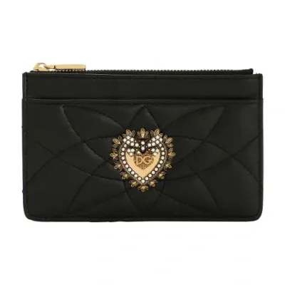 Dolce & Gabbana Medium Devotion Card Holder In Black