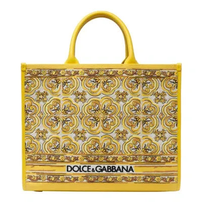 Dolce & Gabbana Medium Dg Daily Shopping Bag In Yellow