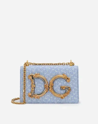 Dolce & Gabbana Medium Dg Girls Shoulder Bag In Light Blue