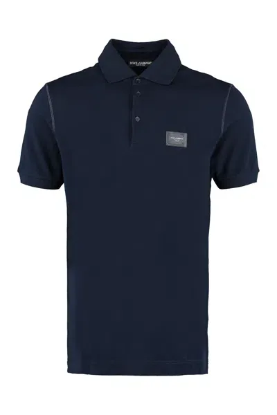 Dolce & Gabbana Men's Cotton-piquã© Polo Shirt In Blue