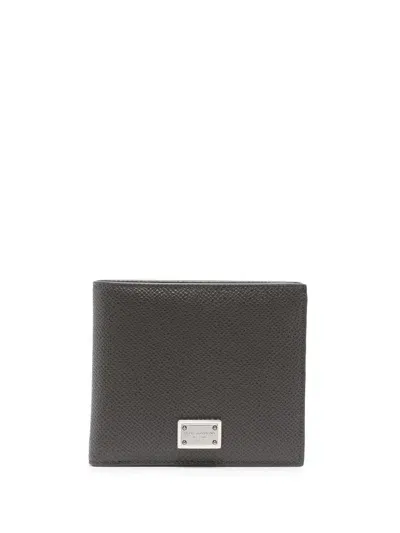 Dolce & Gabbana Bi-fold Leather Wallet In Green