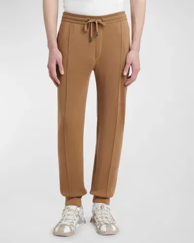 Dolce & Gabbana Men's Pleated Interlock Jogger Pants In Lightbrown