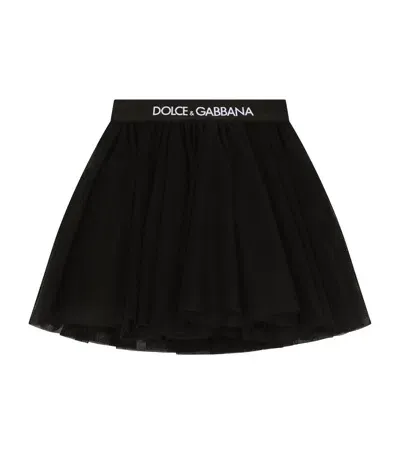 Dolce & Gabbana Kids' Mesh Skirt In Black