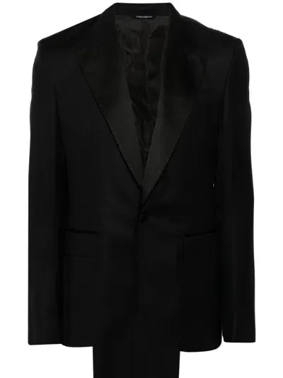 Dolce & Gabbana Monogram-jacquard Suit In Black