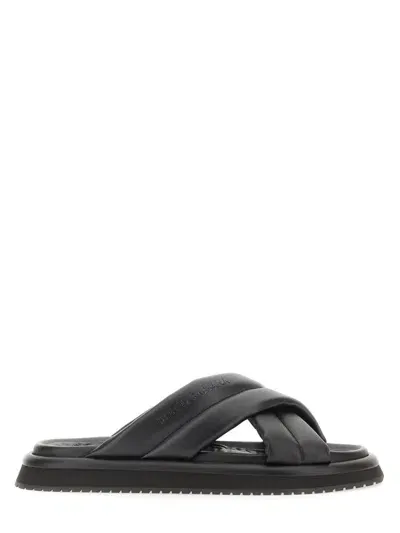 Dolce & Gabbana Nappa-look Fabric Sandals In Black