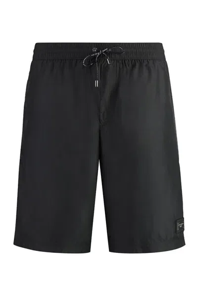 Dolce & Gabbana Nylon Swim Shorts In Black