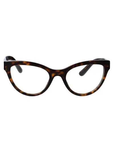 Dolce & Gabbana Cat-eye Frame Clear-lenses Glasses In 502 Havana