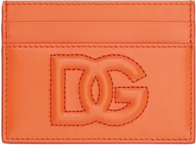 Dolce & Gabbana Dg Logo Card Holder In Orange